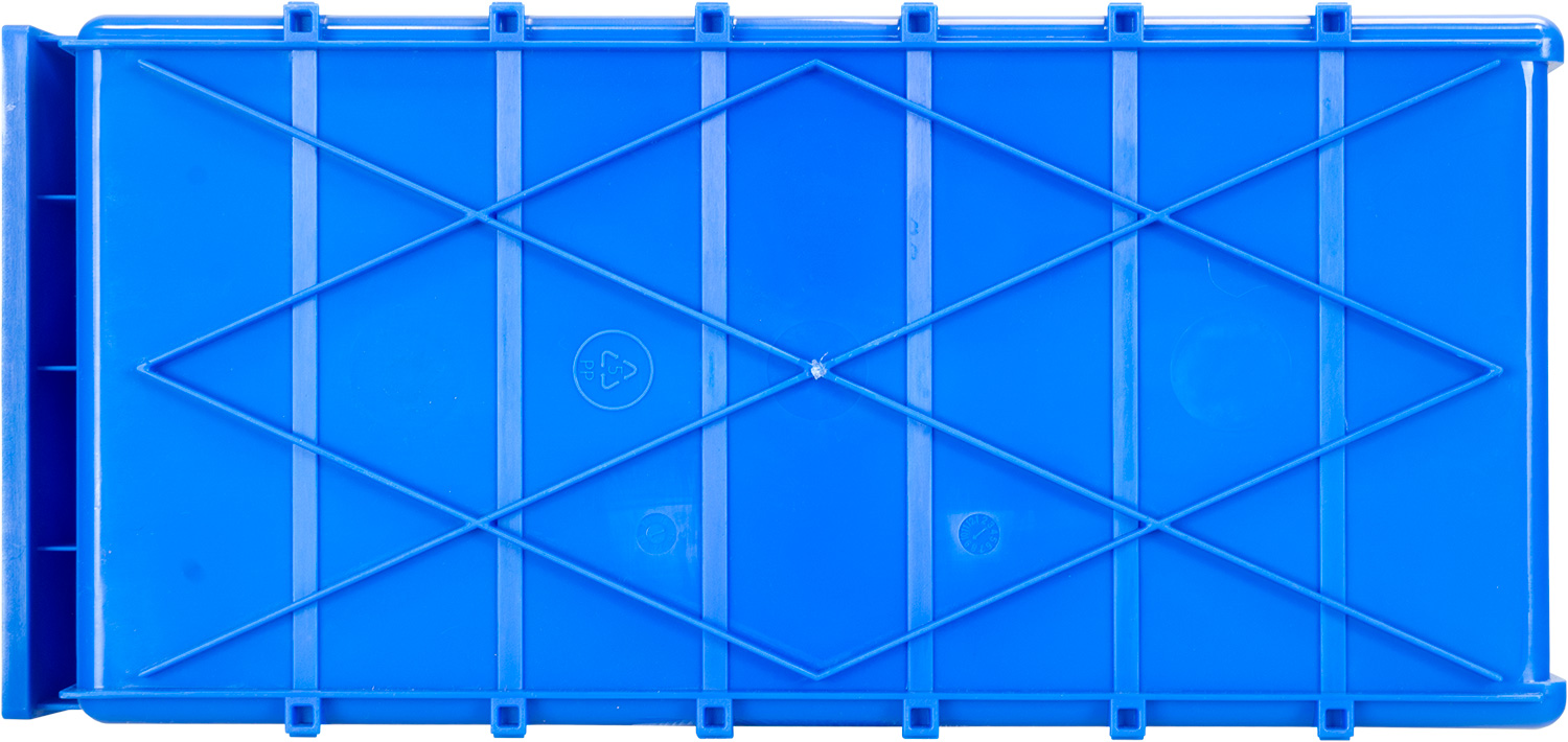 Ящик сплошной 400×185×100 мм, объем 7.4 л., арт.: 6003, синий, код: 10460